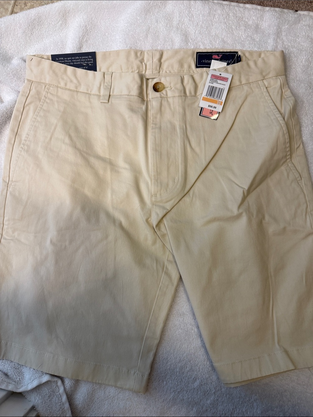 Vineyard Vines Beige/Tan Cotton Chino Shorts - Picture 1 of 4